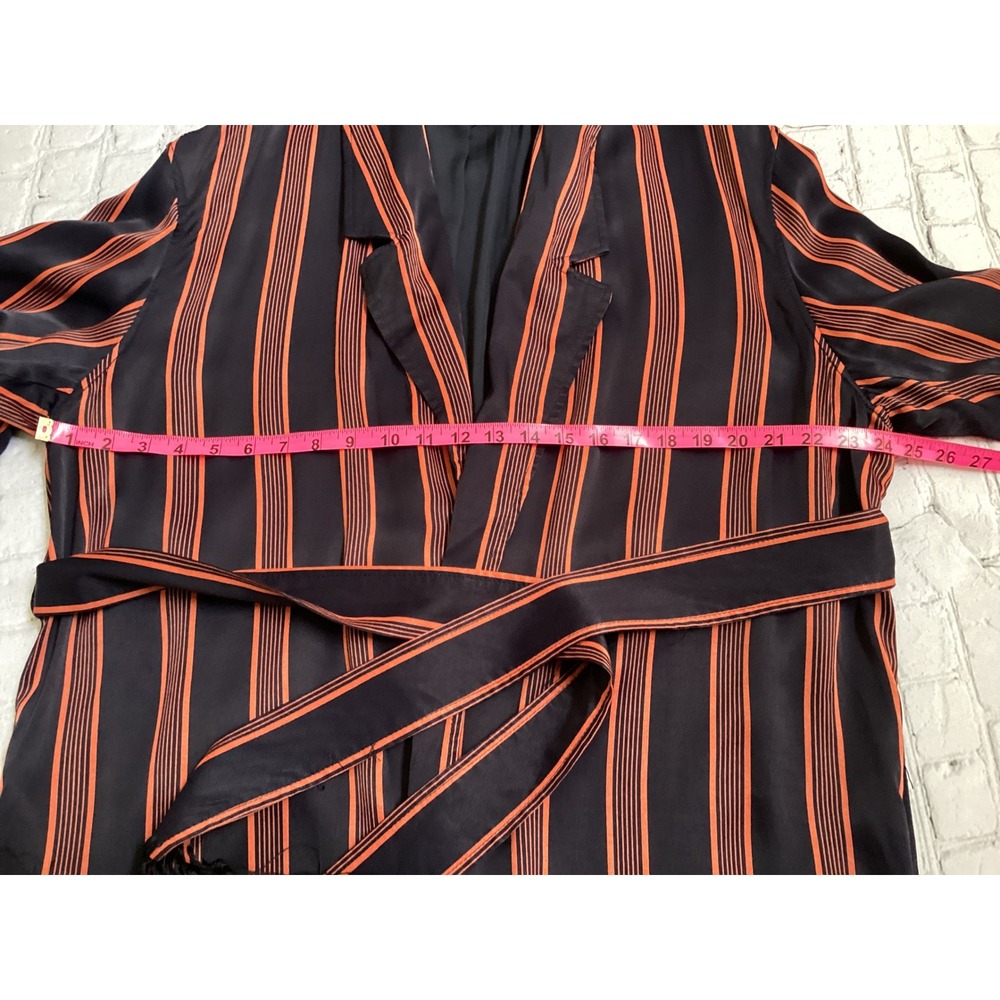 Free People Embroidered Hummingbird Striped Robe Jacket Black Orange Large - Picture 5 of 9